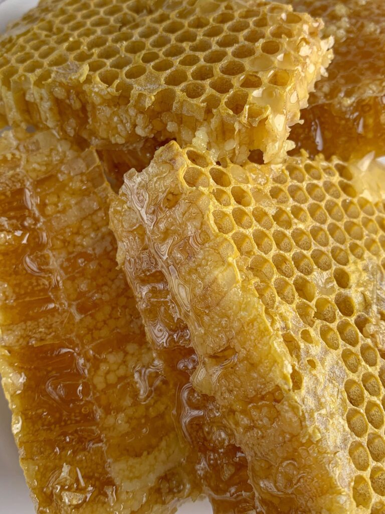 Fresh honeycomb from an Emirati apiary