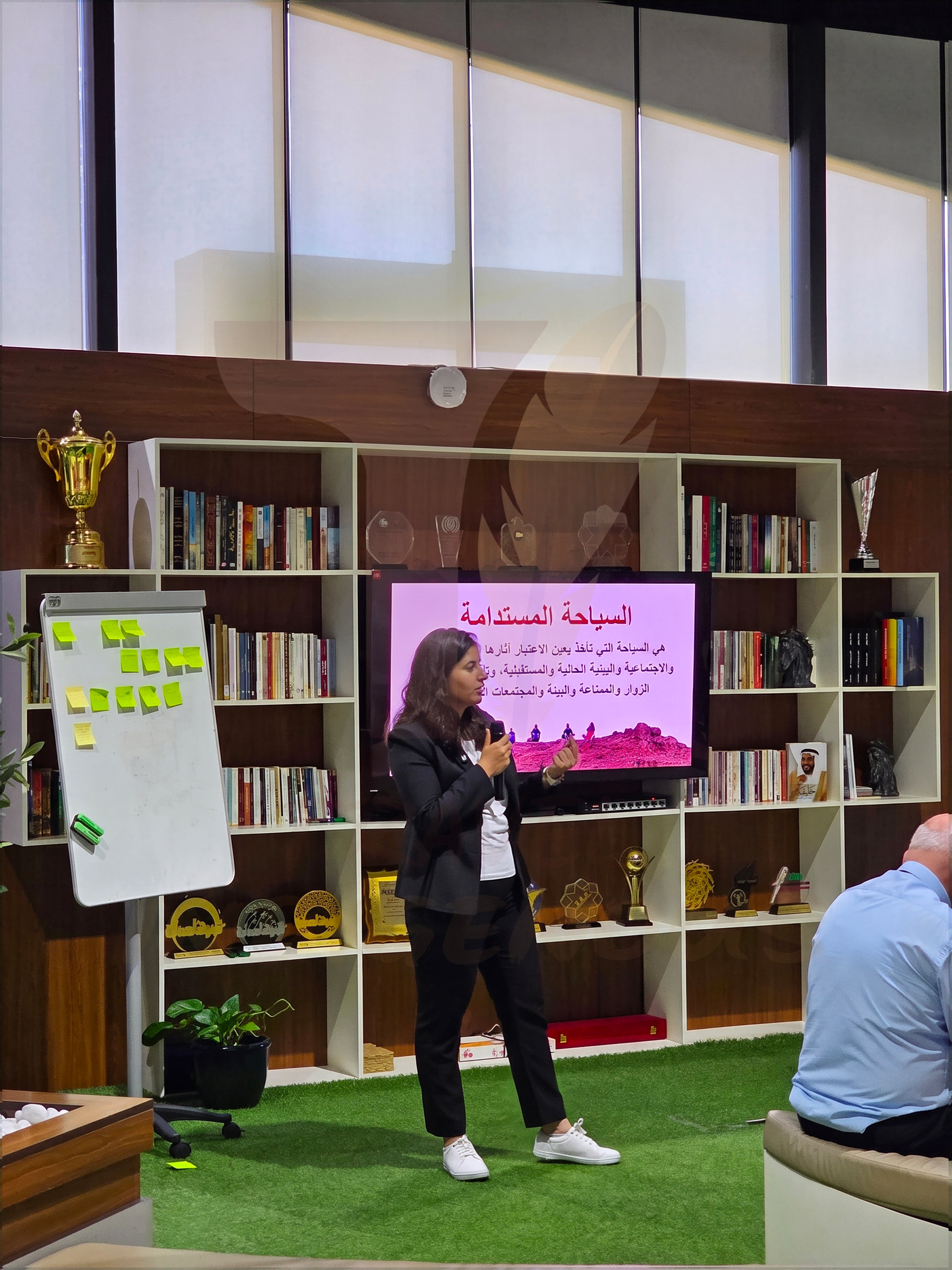 sustainable tourism training workshop uae Travel Indigenous trainer presenting a sustainable tourism workshop for government entities in the UAE